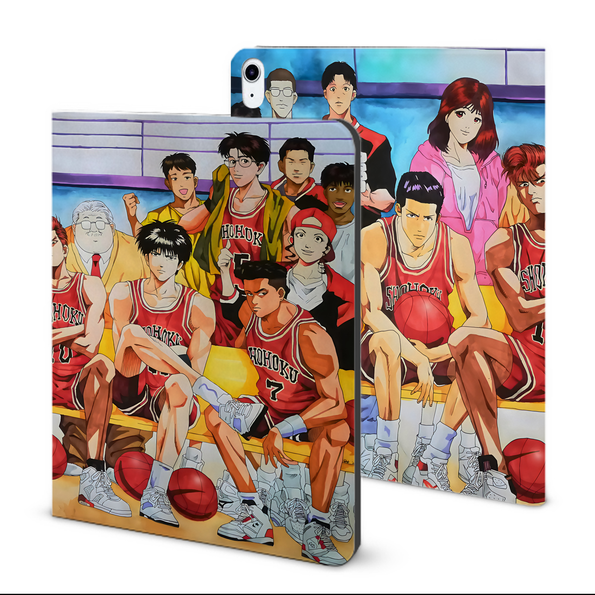（画像用） SLAM DUNK／スラムダンク IPad ケース ブック型 PUレザー TPU 耐衝撃 軽量 薄型 ペン収納なし 全面保護 IPad 各モデル対応